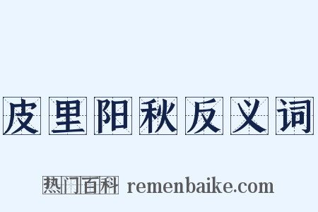 皮里阳秋反义词是什么意思的图片